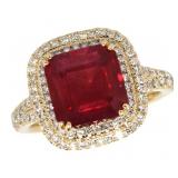 14k Gold 5.02 ct Ruby & Diamond Ring