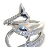 Beautiful Diamond Designer Dolphin Ring