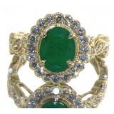 14k Yellow Gold 2.15 ct Emerald & Diamond Ring