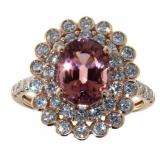 14kt Rose Gold 3.27 ct Tourmaline & Diamond Ring