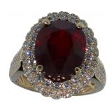 14kt Gold 10.59 ct Ruby & Diamond Ring