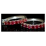 Natural 3.00 ct Ruby Hoop Earrings