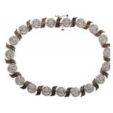 Two Tone Brilliant Diamond Designer Bracelet