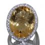 Oval 20.52 ct Natural Citrine & White Topaz Ring
