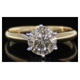 14kt Gold Round 1.55 ct Fancy Diamond Ring