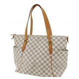 Louis Vuitton Tote Bag Damier Azur Leather