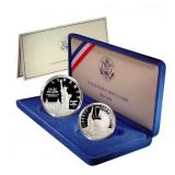 1986 US Mint Liberty Ellis Island 2 Coin Set