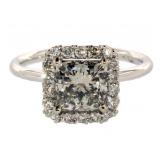 14kt Gold 2.35 ct Princess Cut VS Lab Diamond Ring