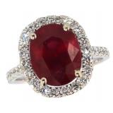 14k Gold 6.03 ct Ruby & Diamond Ring