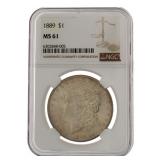 1889 MS61 - Morgan Silver Dollar
