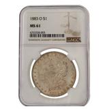1883 O - MS61 Morgan Silver Dollar