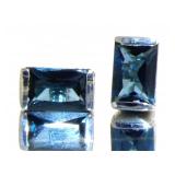 Radiant Cut 2.00 ct London Blue Topaz Earrings