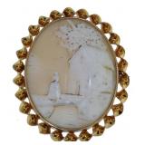 10kt Gold Antique Large Cameo Brooch