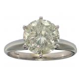 14kt Gold Round Brilliant 3.01 ct Diamond Ring