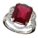 14kt Gold 8.40 ct Ruby & Diamond Ring