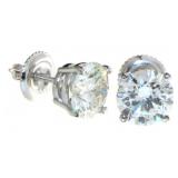 14kt Gold 2.65 ct VS Lab Diamond Stud Earrings