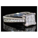 10kt Gold 1.00 ct Princess Quad Cut Diamond Ring