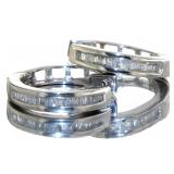 10kt Gold 1/3 ct Baguette Diamond Hoop Earrings