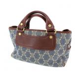 CELINE Paris Macadam Pattern Blue Denim Leather