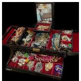 Estate Jewelry Box & Jewelry