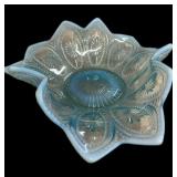 8 " Ruffled Edge Blue Candy Dish