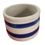 Roseville, Ohio Blue Striped Salt Crock