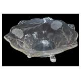 4.5 x 12 Footed Etched Glass Crystal Bowl