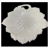 Milk Glass Leaf Dish