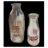 (2) Glass Milk Bottles