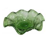 10.5 " Green Ruffled Edge Bowl