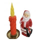 Blow Mold Santa & Candle