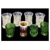 (4) Crystal Glasses & (4) Toothpick Hld