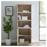 Classic Beveled Door Hutch Bookshelf  Birch