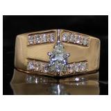 14kt Gold Pear Cut 1.00 ct Diamond Ring