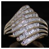 10kt Gold 3/4 ct Brilliant Baguette Diamond Ring