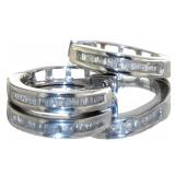 10kt Gold 1/3 ct Baguette Diamond Hoop Earrings