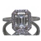 14k Gold 1.61 ct Emearld Cut Lab Diamond Ring