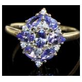 Natural Tanzanite & Zircon Cocktail Ring