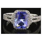 Radiant Cut 2.15 ct Tanzanite Designer Ring