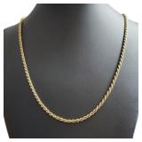 14kt Gold 20" Braided Rope Chain Necklace