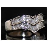 14kt Gold Channel Set 3/4 ct Diamond 2 Row Ring