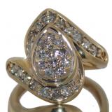 10kt Gold Pear Cut 1.00 ct Diamond Cocktail Ring