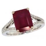 14k Gold 4.55 ct Ruby & Diamond Ring