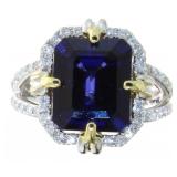 18kt Gold 8.33 ct Sapphire & Diamond Ring