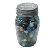 Blue Mason Jar Marbles