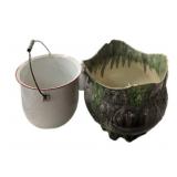 (2) Flower Pots (Ceramic Chipped)