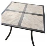 Slate Top Metal Patio Table (See Dent)