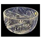 Huge Heavy Lead Crystal Bowl-Etched Glass