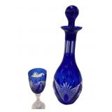 Cobalt Blue Bedside Decanter & Water Glass