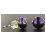 14kt Gold 8 mm Tahitian Pearl Earrings